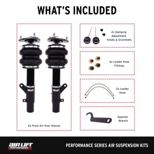 Honda Accord Performance Air Suspension Kit - Front - Air Lift - Double-Bellows Air Springs + 32-Level Damping - Silver - `13-`17